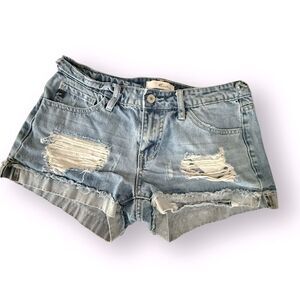 Kancan Destroyed Distressed boho Festival Shorts Cotton Women's size S Small